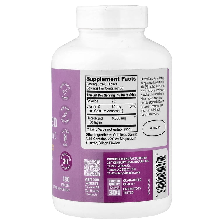 21st Century Super Collagen Plus Vitamin C Supplements 180 Each