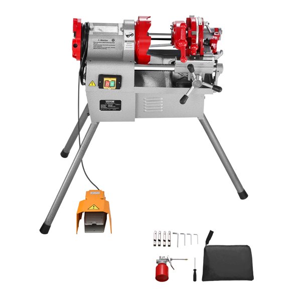 VEVOR Electric Pipe Threader Machine 750W 28RPM Threading Cutter for 1/2" to 2" Pipes