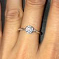 thumbnail image 6 of HeartsAndYou 0.5ct Engagement Ring for Women Round Cut Moissanite Bezel Set Solitaire 18k White Gold Over Silver, 6 of 9