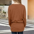 thumbnail image 4 of Teen T Shirts for Boys Brown Long Sleeve T-Shirt with Pocket Girls Casual Crewneck Basic Tees Fall Tops Boys Shirts Size 11-12 Years, 4 of 4