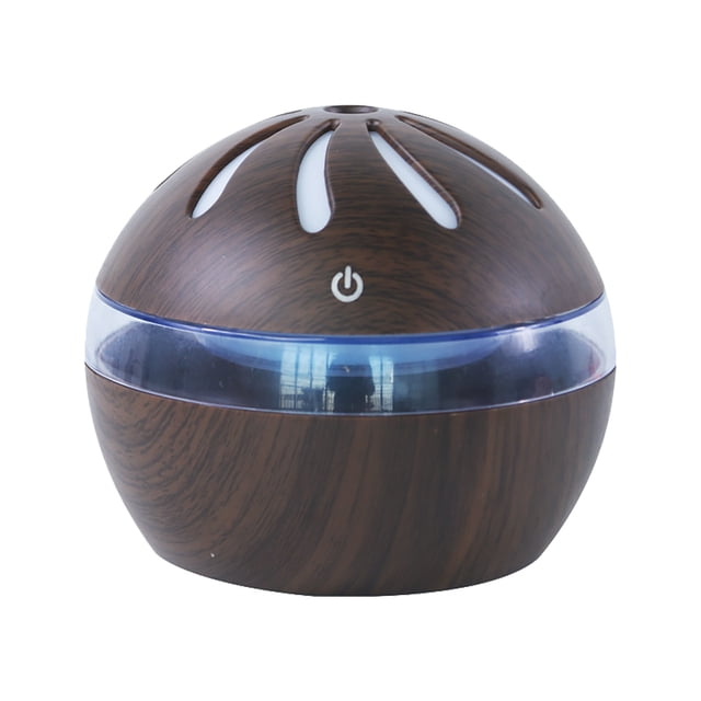 CEHVOM 300ML Creative Windmill Wood Grain Colorful Night Light Atomizing Humidifier Aromatherapy Essential Oil Diffuser Clearance
