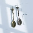 thumbnail image 2 of Ksopiavobs, Retro Crystal Antique Alloy Spoon Coffee Tea Spoon Dessert Mini Ice Cream Decorative Spoons Set for Home Office (5 Pack), 2 of 7