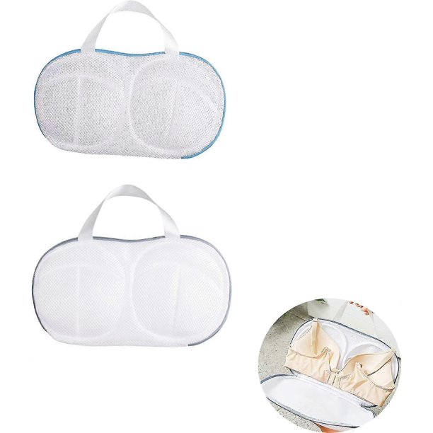 ZHAOCHENG 2 bolsas de lavandería para sujetadores para lavadora, bolsa de lavandería de malla con cordón, bolsa de lavado de lencería, funda de malla protectora plana sin deformación