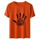thumbnail image 3 of Blusa para adultos Camisa naranja Camiseta con cuello redondo para el día Camiseta de manga corta con estampado de verano para hombres y mujeres Pompotops hfajkhk137731, 3 of 6