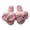 Pink, variant on Womens Slippers House Slippers Fuzzy Bow Decor Open Toe Indoor Cozy Warm