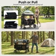 thumbnail image 2 of Costway Wagon Stroller, Foldable 4-Seater Push-Pull Toddler Stroller with Removable Canopy Black, 2 of 11