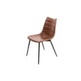 thumbnail image 1 of Two 32" Brown Leatherette and Iron Dining Chairs, 1 of 1