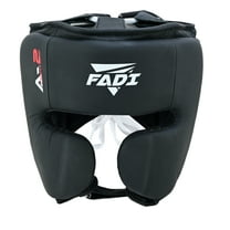 Fadi Sports A2 Premium Leather Boxing & MMA Headgear, Adult, Black, L/XL, 1 Piece