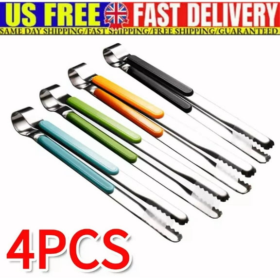 Stainless Steel Kitchen Tongs, Serving Tongs For Cooking, 10" Metal Food Tongs