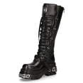thumbnail image 5 of New Rock 272-S1 Black Leather Gothic Knee High Boots 45, 5 of 8