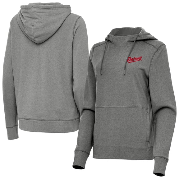 Women's Antigua Heather Black Detroit Red Wings 2025 NHL Stadium Series Justice Pullover Hoodie