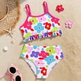 thumbnail image 2 of mgoYE Toddler Girl Swimsuit 2t Girl's 2 Piece Tankini Set Tropical Print Bathing Suits Hawaiian Swimsuits with Shorts Beachwear Tankini(Hot Pink,7-8 Years), 2 of 6