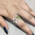 thumbnail image 3 of Natural Peridot Ring, Raw Peridot Gemstone Ring, August Birthstone, Adjustable, Designer, 925 Sterling Silver, Womens Ring, Christmas, Thanksgiving, Handmade, Statement Jewelry, Rough Gemstone Jewelry, 3 of 6