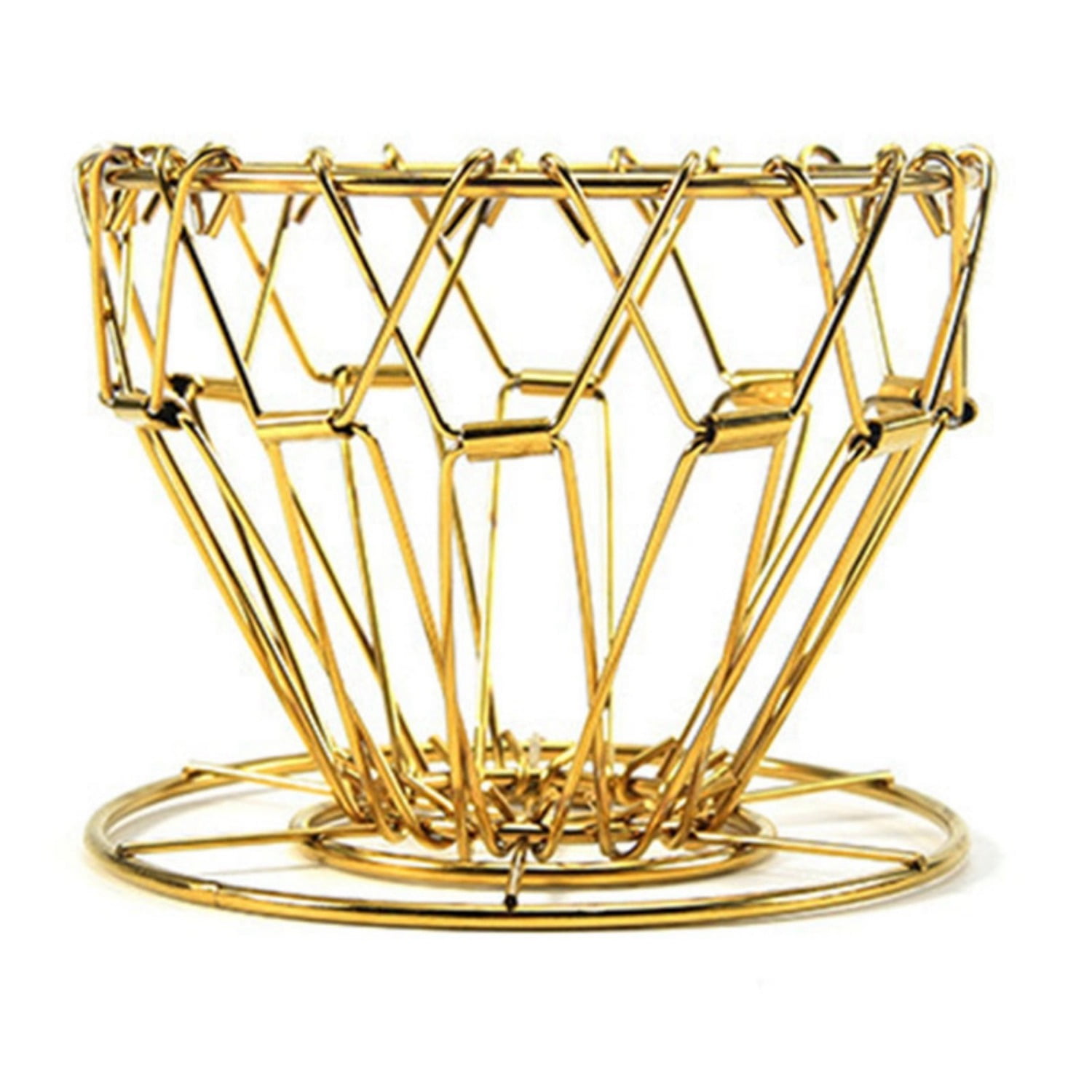 Coffee Dripper Foldable Coffee Filter V60 Style Coffee Drip Filter Cup Portable Reusable-Gold