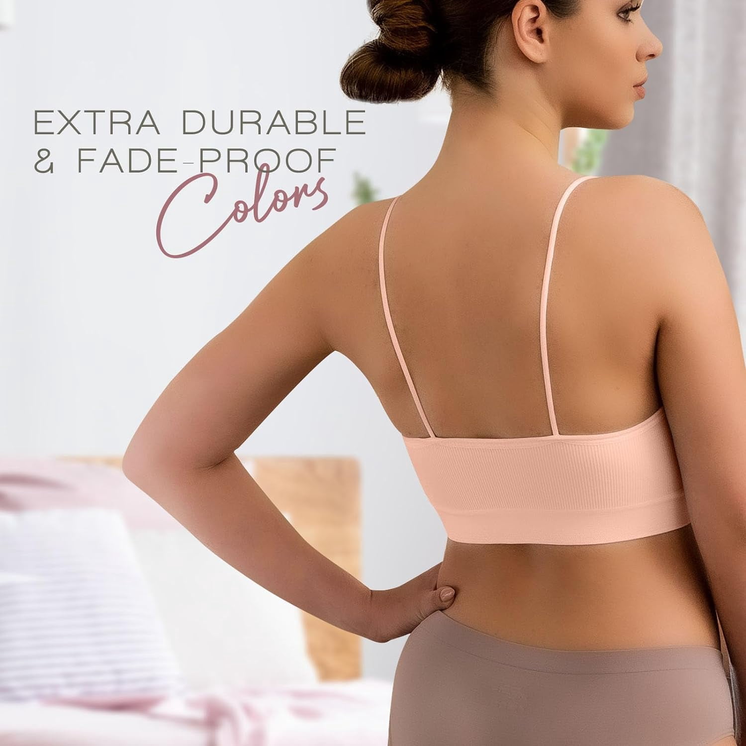 Alyce Ives Intimates Seamless Sleep Bras for Women Ribbed Wireless Padded Lounge Bra, Brights, XL, 5 Pack