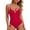 Red, variant on CHGBMOK Womens One Piece Swimsuit Tummy Control Slimming Color Block Bathing Suit Summer Spaghetti Straps Swimwear