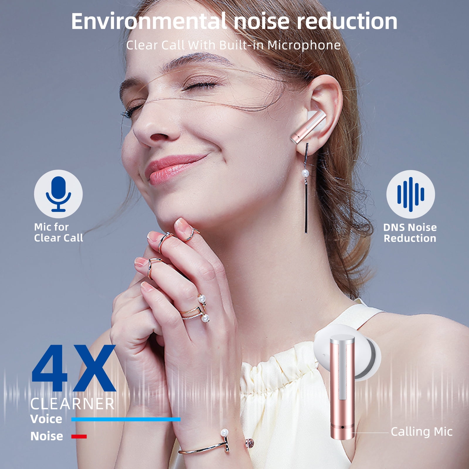 Weofly Balled Wireless Earbuds, in Ear Bluetooth Headphones for iPhone Android Waterproof Ear Buds