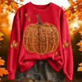 thumbnail image 4 of WEIWEN Halloween Sweatshirt for Women Fashion Maple Leaf Pumpkin Print Fall Outfits for Women Long Sleeve Going Out Tops Dressy Casual Thanksgiving Sweaters Women's Clothing S, 4 of 5