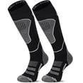 thumbnail image 1 of Calcetines de esquí Unenow de lana merino térmicos hasta la rodilla, 2 pares, 1 of 6
