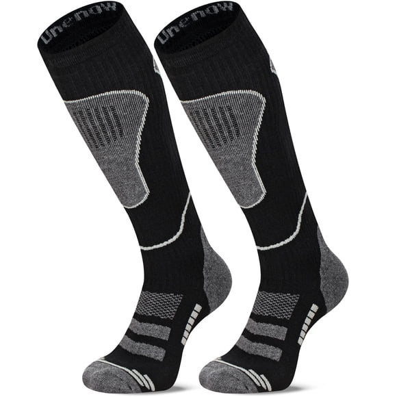 Calcetines de esquí Unenow de lana merino térmicos hasta la rodilla, 2 pares