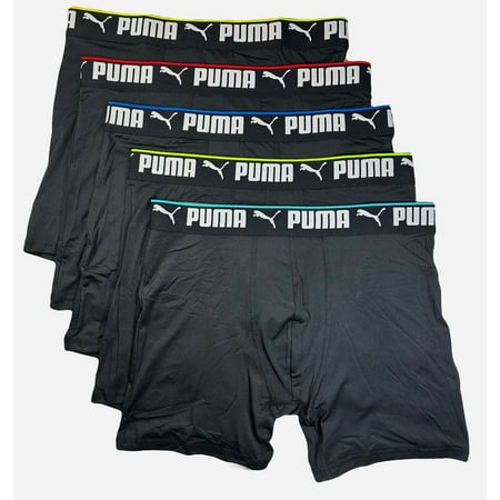 PUMA MEN'S 5 PACK - PHR 253 - 996 BLACK MULTI LARGE - BOXER BRIEF UNDERWEAR