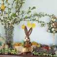thumbnail image 3 of veasfak Figurine Ornaments Straw Easter Rabbit Simulation Statue Toys for Office Desktop B, 3 of 6