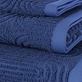 thumbnail image 4 of Beautiful by Drew Barrymore 6-Piece Textured Bath Towel Set, Soft 100% Cotton, Smokey Blue, 4 of 5