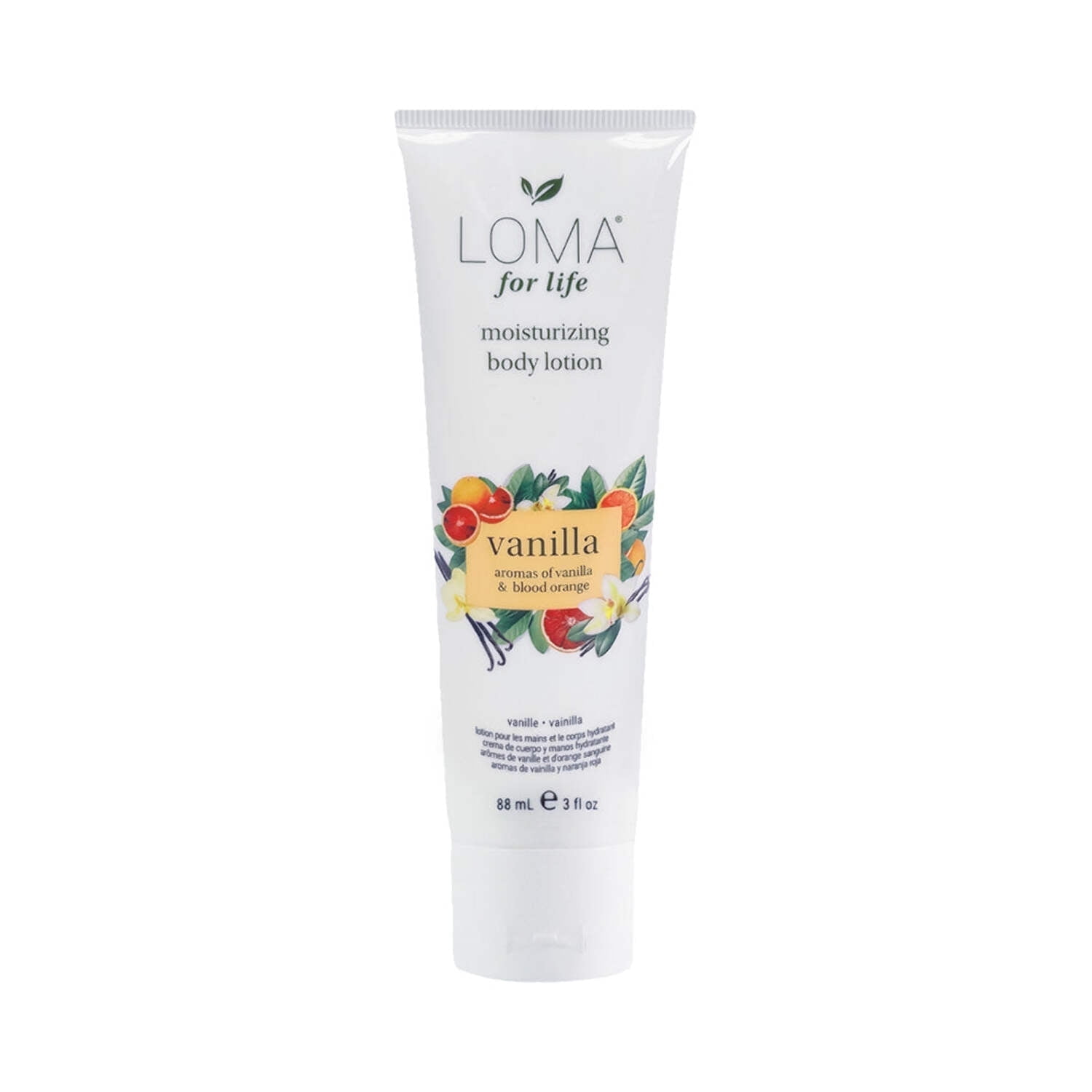 LOMA Vanilla Moisturizing Hand and Body Lotion with Aloe Vera, Fast Absorbing Formula, 3 fl oz