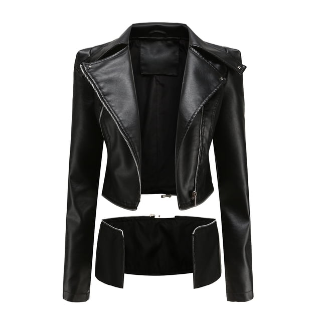 Chaqueta de piel para mujer Twohapes Black