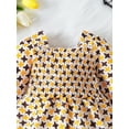 thumbnail image 4 of Suealasg Baby Girl Casual Dress 3 6 9 12 18 24 Months Infant Girls Long Sleeve Square Neck Stars Print A-line Dress Newborn Girl Spring Fall Dress, 4 of 7