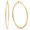Gold, variant on SteelTime 18K Gold Plated Flattened Bottom Hoop Earrings For Women