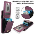 thumbnail image 3 of Crossbody Wallet Case Compatible for iPhone 11, RFID Blocking Protective Purse Case Cover with Card Slots Holder Kickstand Shoulder Strap Lanyard Magnetic Closure 6.1 Inch, Darkpurple, 3 of 8