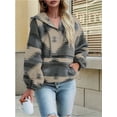 thumbnail image 2 of Long Sleeved Womens Aztec Half Zip Up Hoodies Sweatshirt Casual Oversized Ethnic Tribal Hooded Pullover Shirt Top, 2 of 6