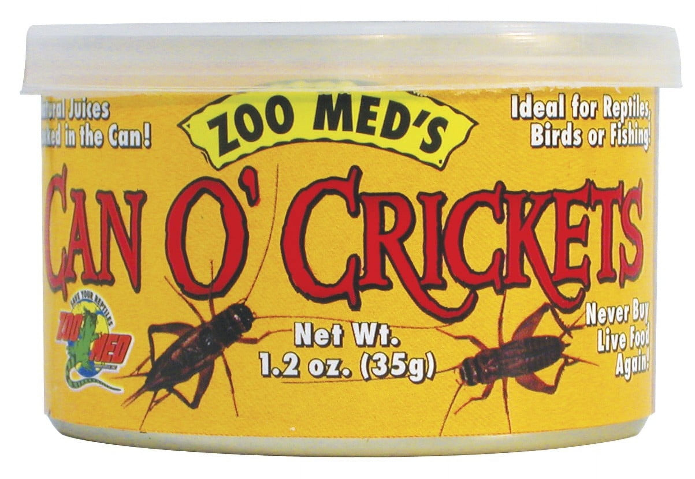 Zoo Med Can O' Crickets for Reptiles and Birds [Aquarium Carnivore Food, Marine,  Tropical Fish Food, Reptile Bearded Dragon, Crickets and Insects, Snake Food] 4.8 oz