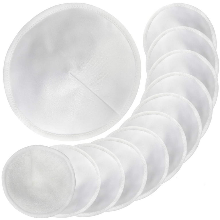 Organic Bamboo Nursing Pads (10 Pack) for Breastfeeding Moms - 4.7 inch  Reusable Washable Breastfeeding Nipple Pad for Maternity with Laundry Bag