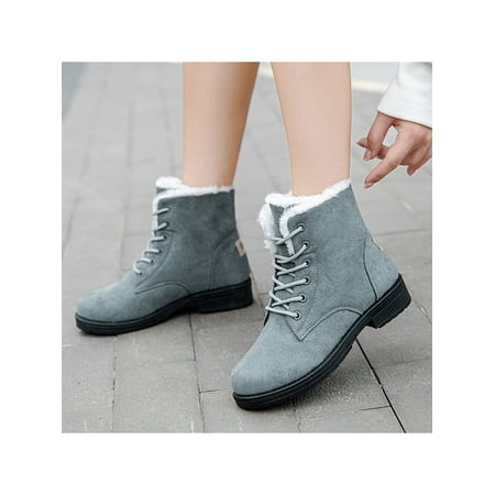 

Ymiytan Women s Winter Warm Suede Lace Up Ankle Boots Snow Flat Casual Shoes Size 4-12