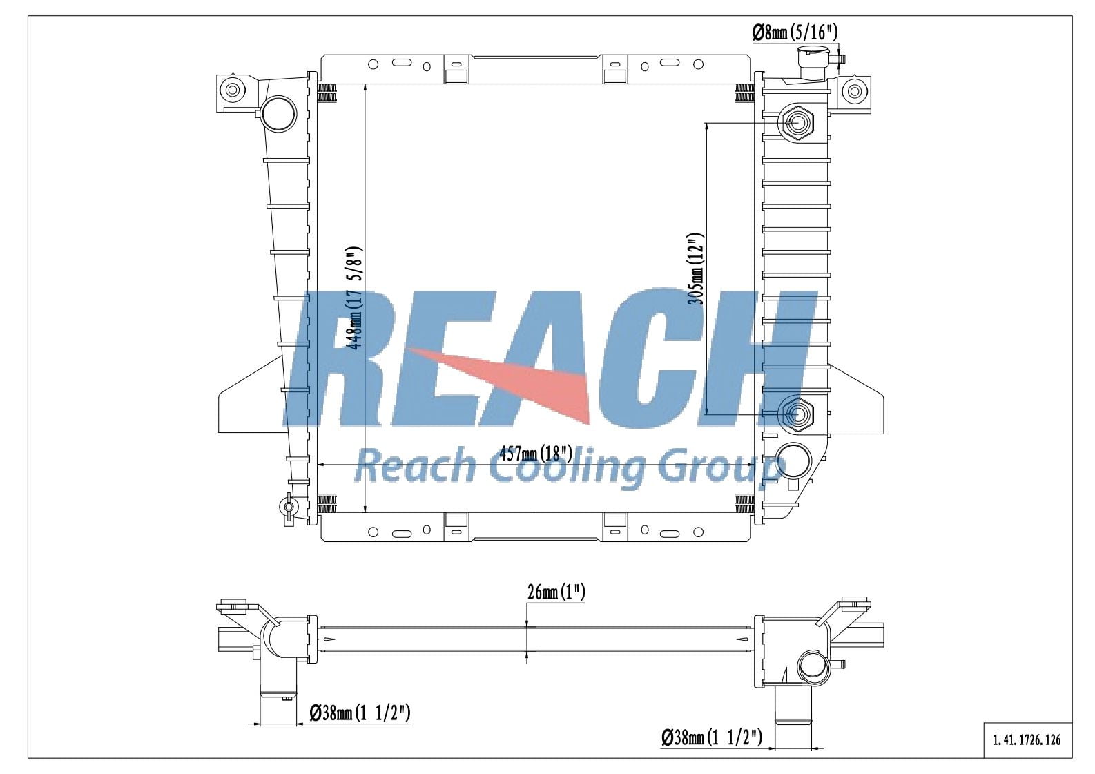 REACH Radiator 41-1726 for 97-96 Ford F-100 Ranger; 97-95 Ford Ranger; 97-95 Mazda B2300