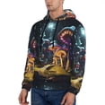 thumbnail image 3 of Sikiie Purple Glowing Mushroom Men's Hoodie, Essentials Hoodie, Sweatshirt, Pullover Hooded Sweatshirt for Men-Small, 3 of 7