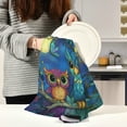 thumbnail image 6 of Wobogo Pretty Owl Kitchen Towel 1 Piece Large Cotton Dishcloth Premium Absorbency Set with Hanging Loop, 6 of 7