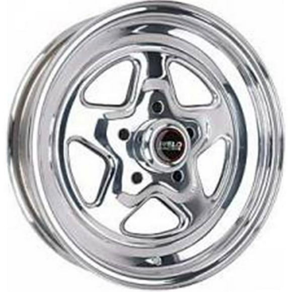 15 x 3.5 in. 5 x 4.5 in. Bolt Circle 1.375 in. Back Spacing 10.5 lbs Pro Star Polished Wheel