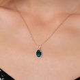 thumbnail image 3 of Gem Stone King 0.63 Ct Oval Cabochon Green Simulated Opal 18K Rose Gold Plated Silver Pendant with Chain, 3 of 6