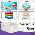 thumbnail image 6 of Superio 15L Medium White Ribbed Storage Bin with Lid, Plastic (2 Pack), 6 of 9