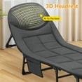 thumbnail image 4 of 2-in-1 Foldable Lounge Chair & Camping Cot – Adjustable Backrest with 3D Headrest, Side Pocket for Office Naps, Beach, Camping, Travel, 4 of 8