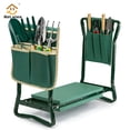 thumbnail image 7 of ReLuien Garden Kneeler and Seat, Heavy Duty Foldable Gardening Stool with Thick Soft Kneeling Pad and 2 Tool Pouches, Green, 7 of 7