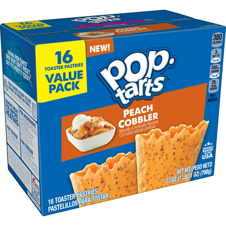 Pop-Tarts Toaster Pastries Breakfast Foods Frosted Peach Cobbler 8 Ct 27 Oz Box
