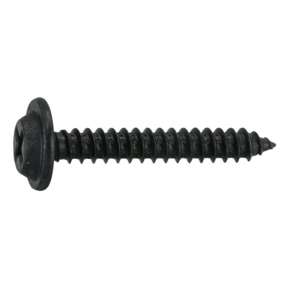 #10 x 1-1/4" Black Phillips Flat Washer Head Sheet Metal Screws (10 pcs.)