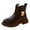 Brown, variant on Generic Clearance Girls Shoes Autumn Winter Children Boots Girl Ankle Boots Thick Bottom Non Slip Waterproof Upper Side Zipper Solid Color Waterproof Platform Casual Style (6-7 Years,Brown)