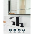 thumbnail image 6 of WOWOW Waterfall Bathroom Faucet 3 Holes 8Inch Widespread Bathroom Sink Faucet, 6 of 7