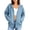 Light Blue-01, variant on Mittory Women Zip Up Hoodie Jacket, Drawstring Hood Side Pockets Long Sleeve Loose Fit Solid Casual Sweatshirt Coat