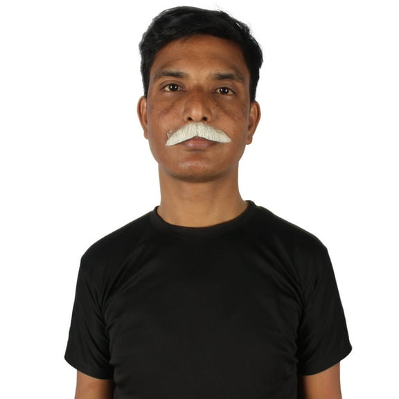 HPO Adult Men's Human Hair Mustache Cosplay Facial Hair